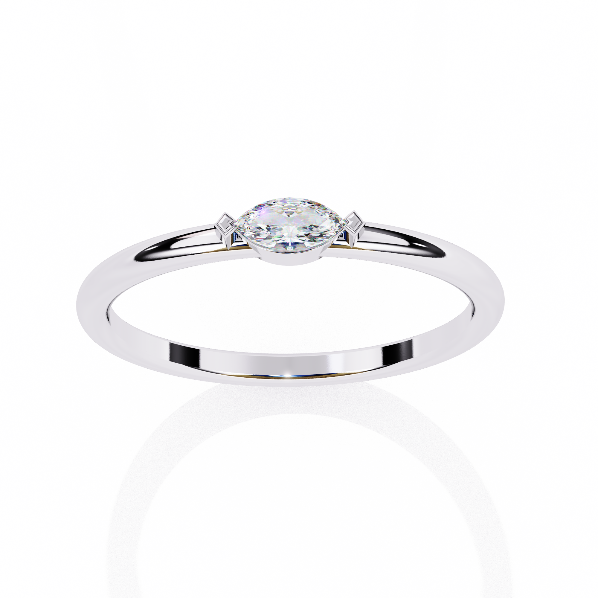 Unique Bezel Set Diamond Ring 16