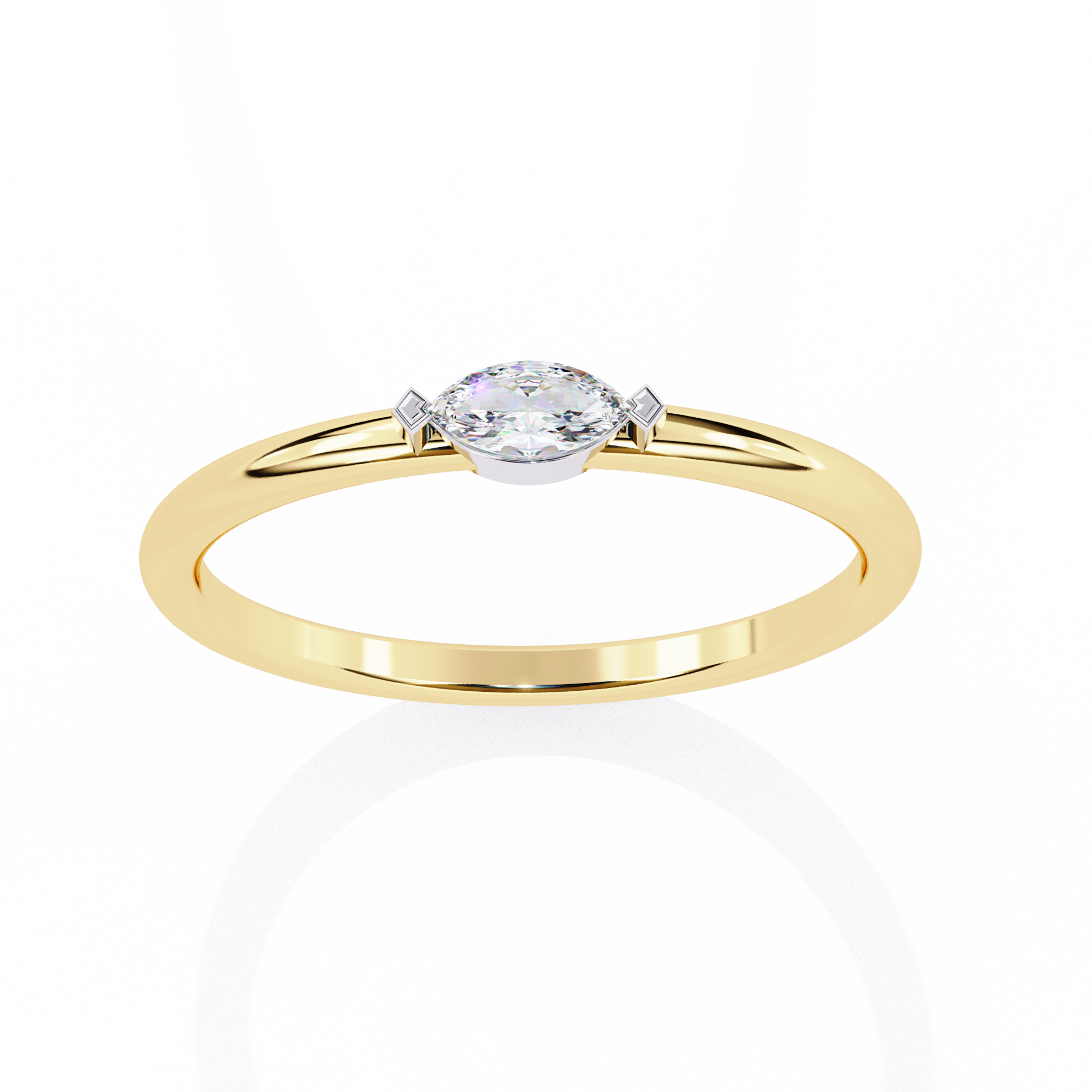 Unique Bezel Set Diamond Ring 2