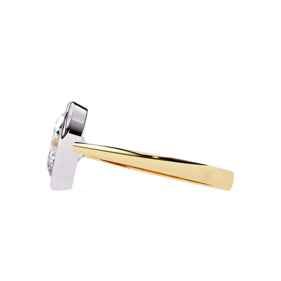 Unique Bezel Set Oval Diamond Ring5