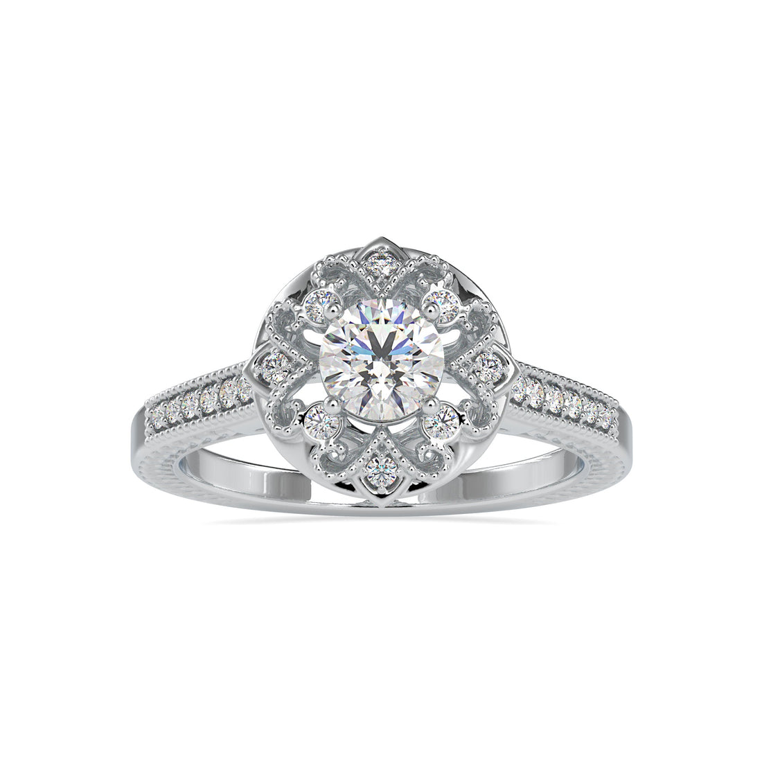 Unique Cluster Round Diamond Ring 3