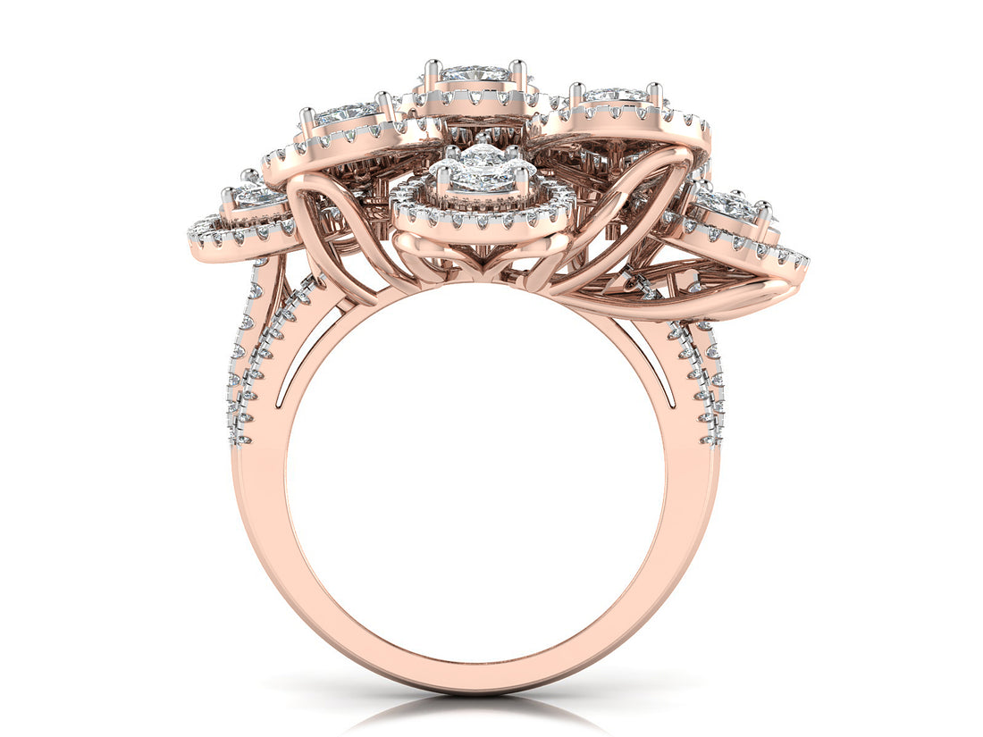 Unique Multi-Pear Diamond Ring 6