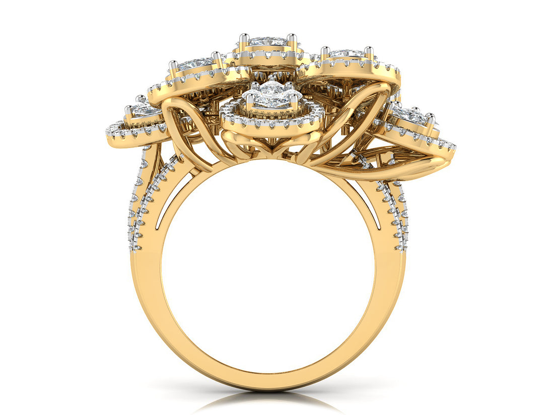 Unique Multi-Pear Diamond Ring 8