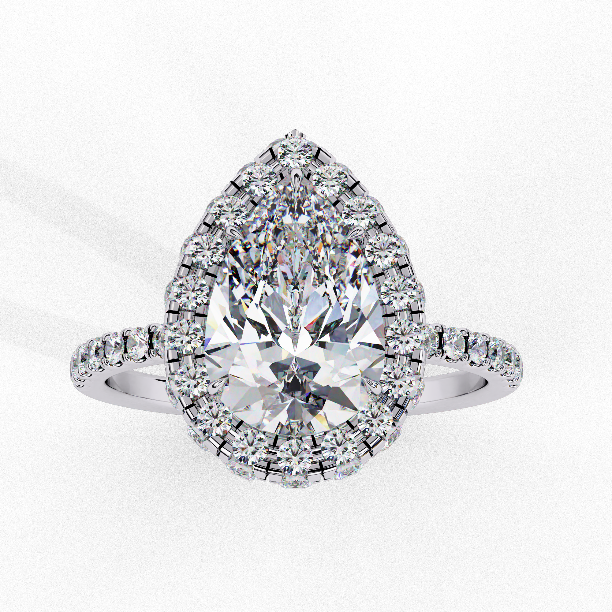 Unique Prong Set Pear Lab Grown Diamond Ring12