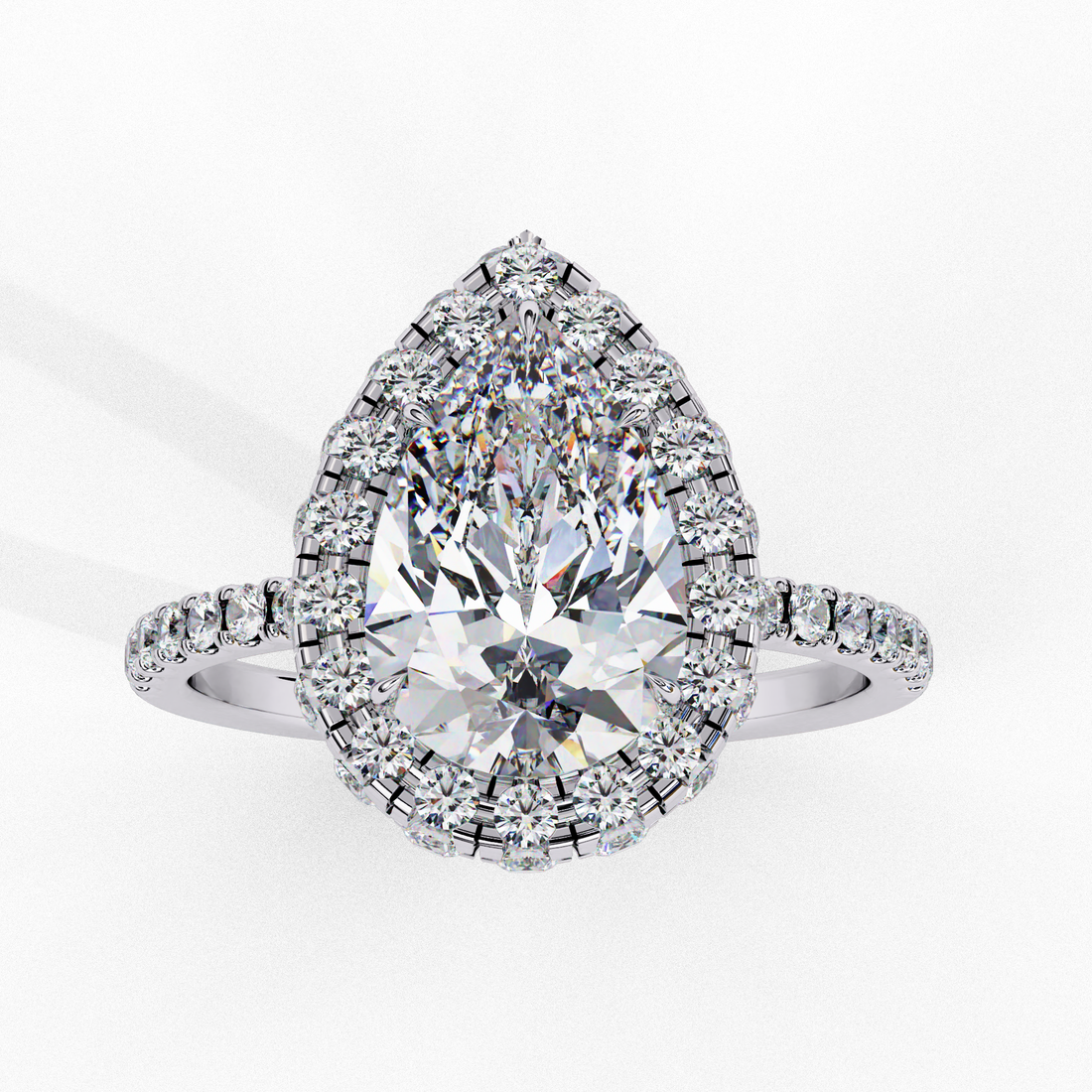 Unique Prong Set Pear Lab Grown Diamond Ring12