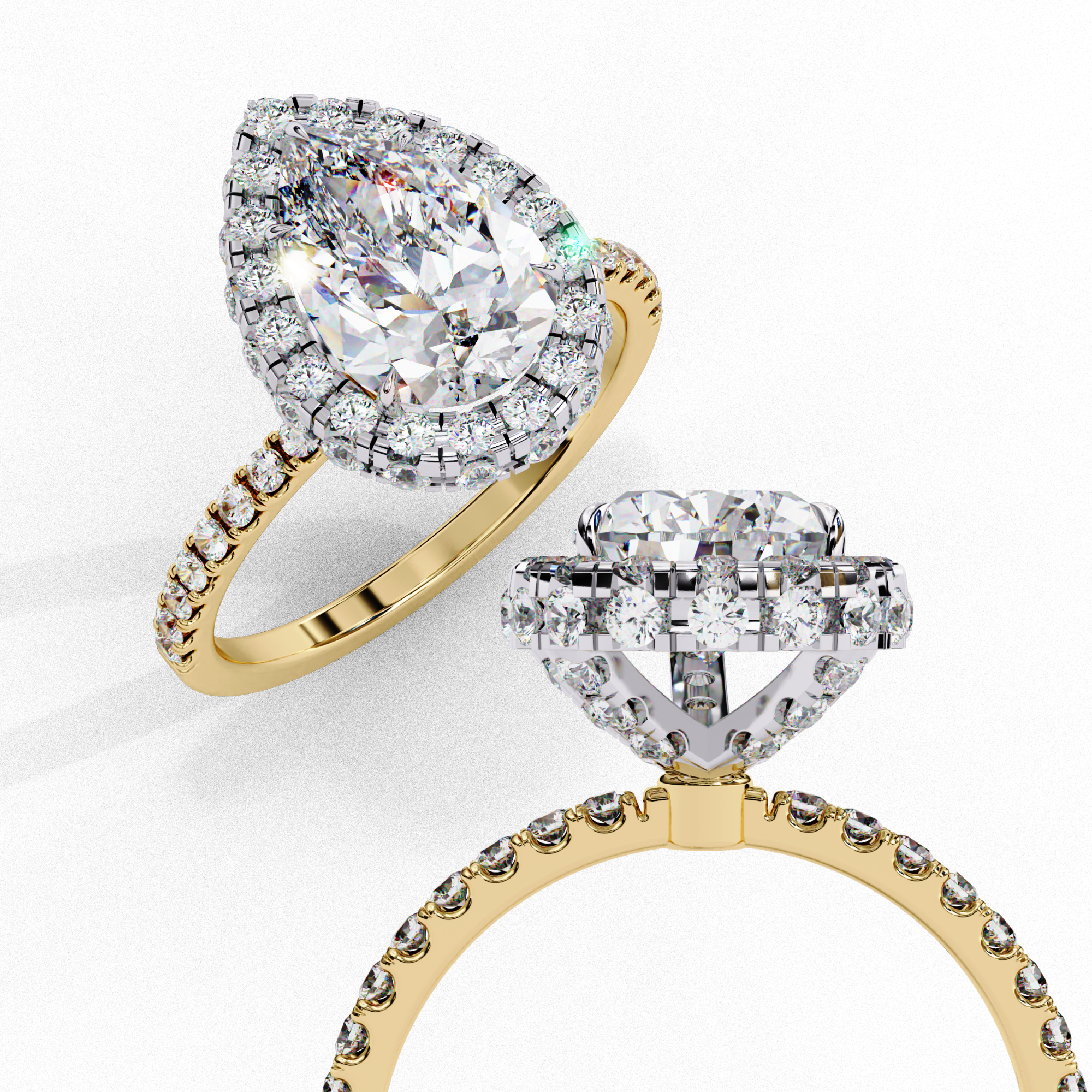 Unique Prong Set Pear Lab Grown Diamond Ring3