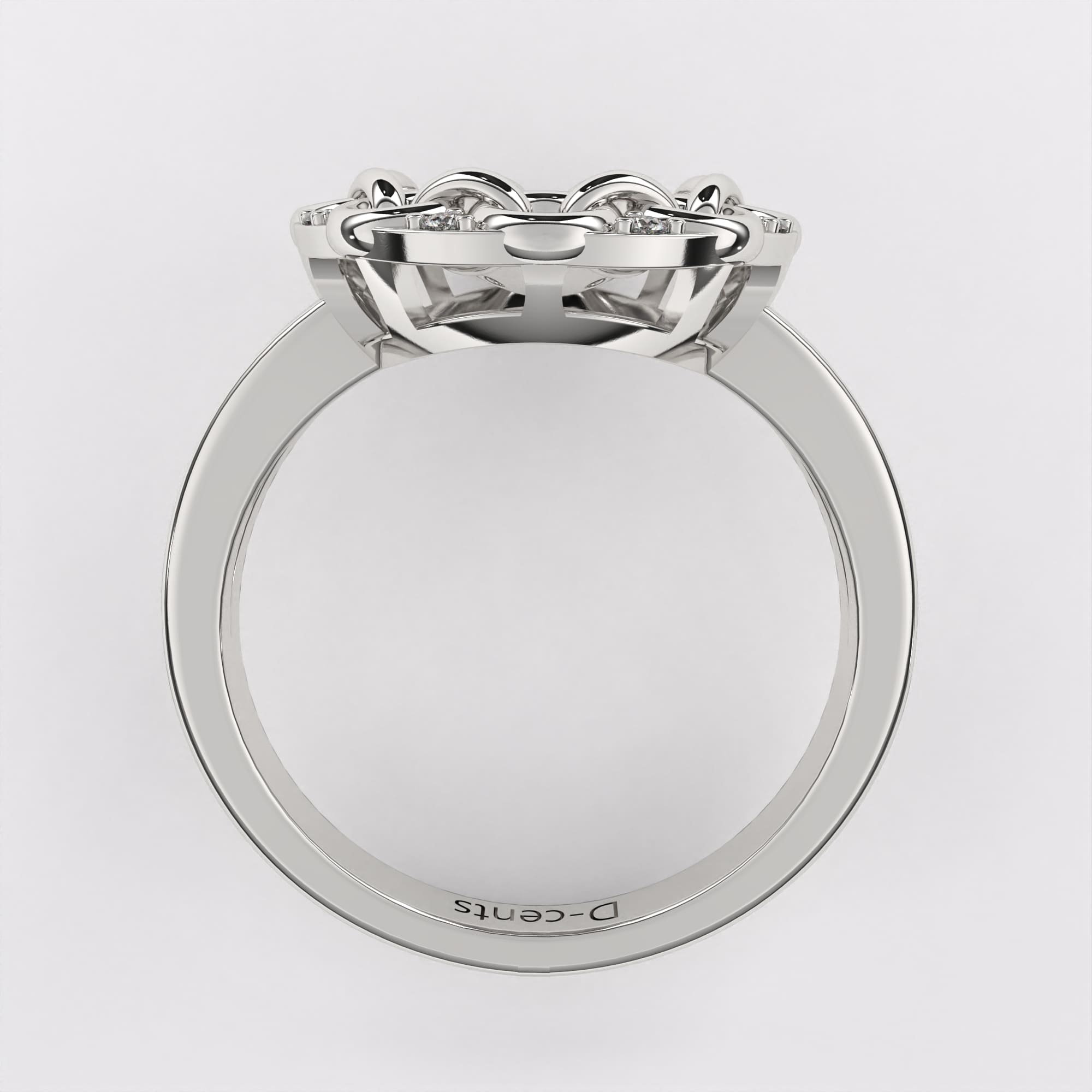 United Circle Diamond Ring In 925 Silver