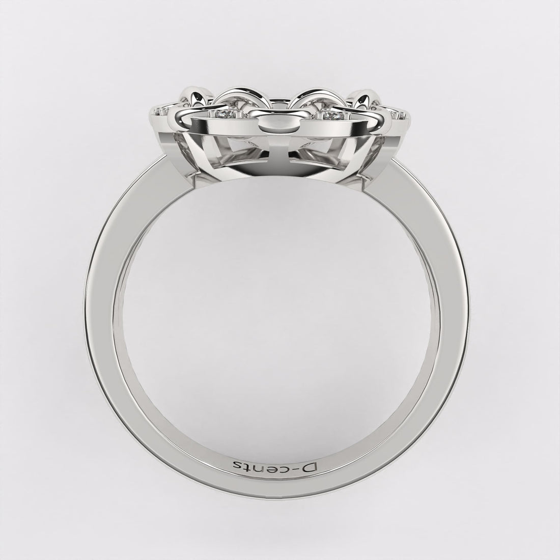 United Circle Diamond Ring In 925 Silver
