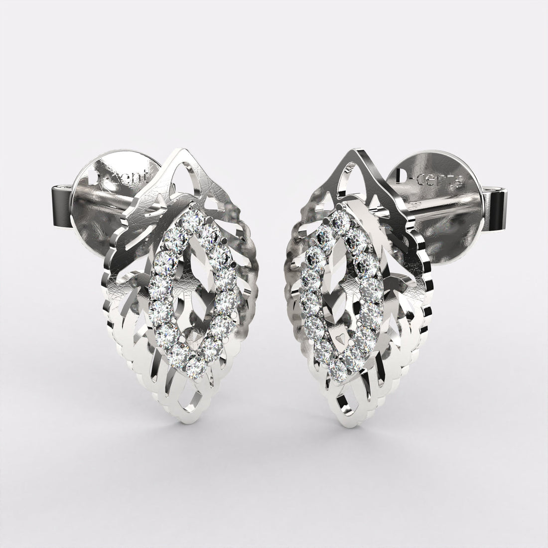 Velvet Petal Diamond Earrings In 925 Silver