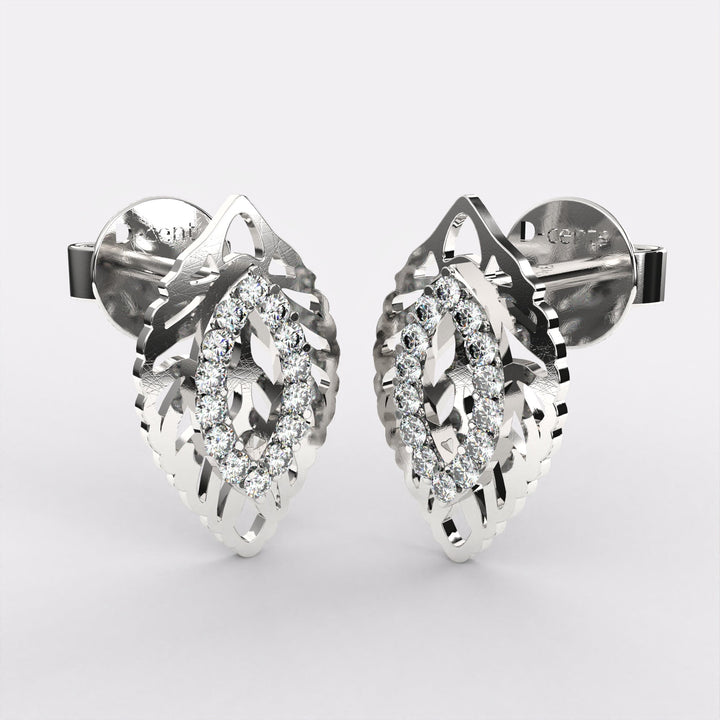 Velvet Petal Diamond Earrings In 925 Silver