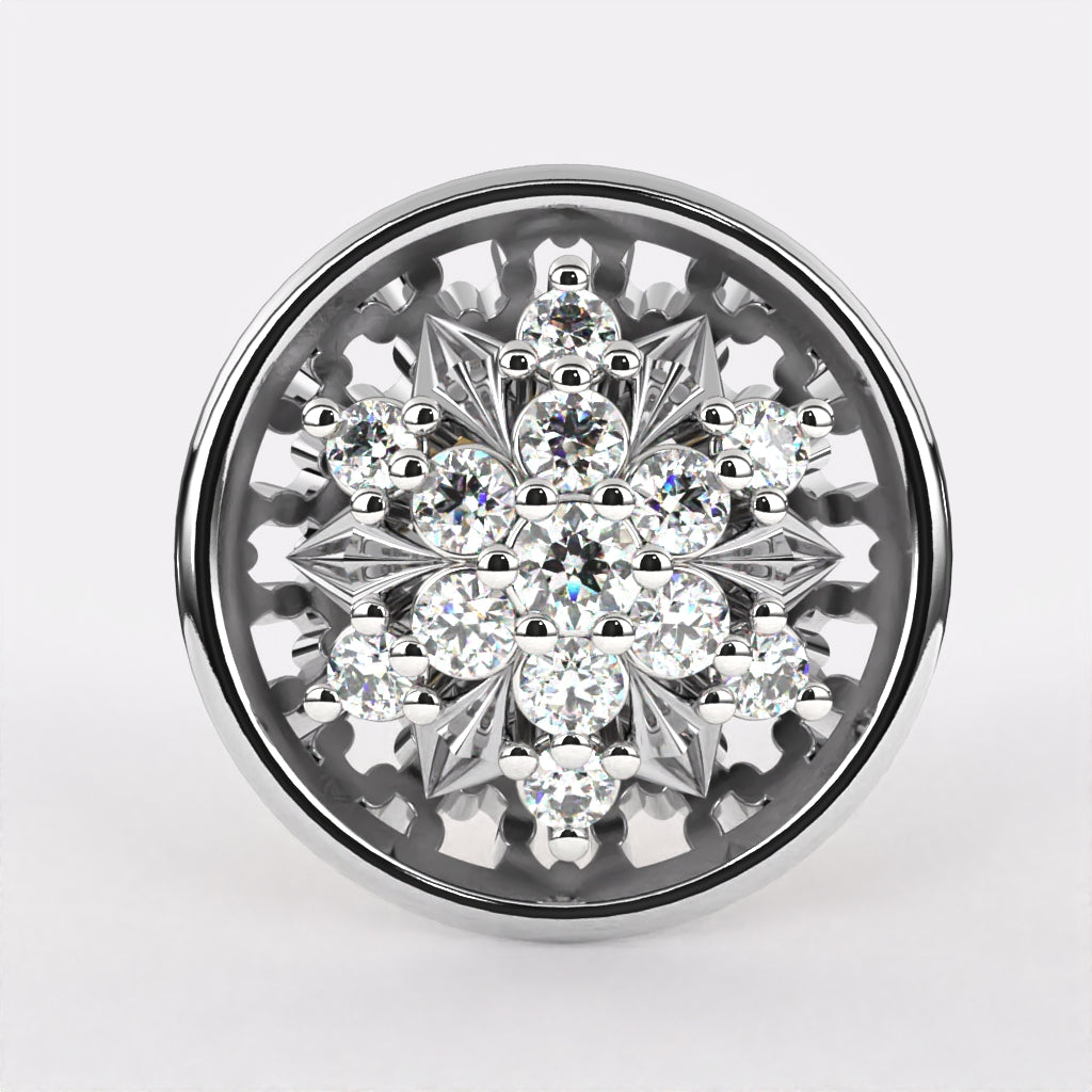 Vivid Circles Diamond Stud Earrings In 925 Silver