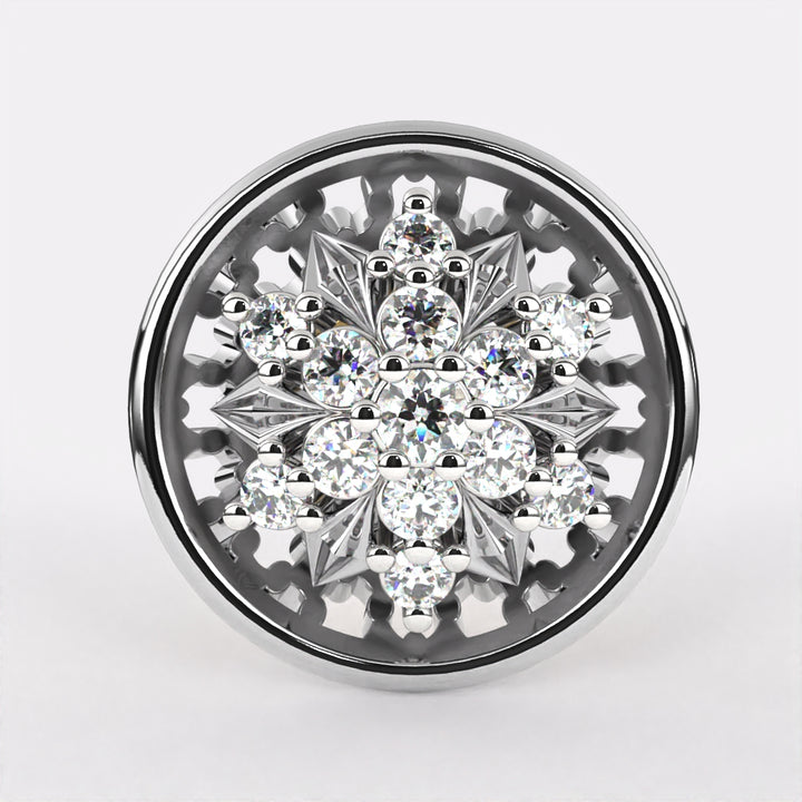 Vivid Circles Diamond Stud Earrings In 925 Silver