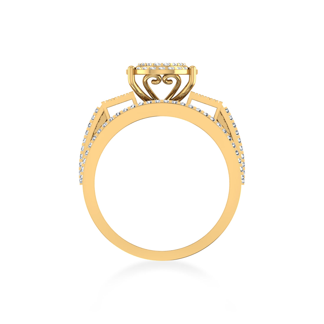 Wide Oval Lab-Grown Diamond Ring with Multi-Row Band 3