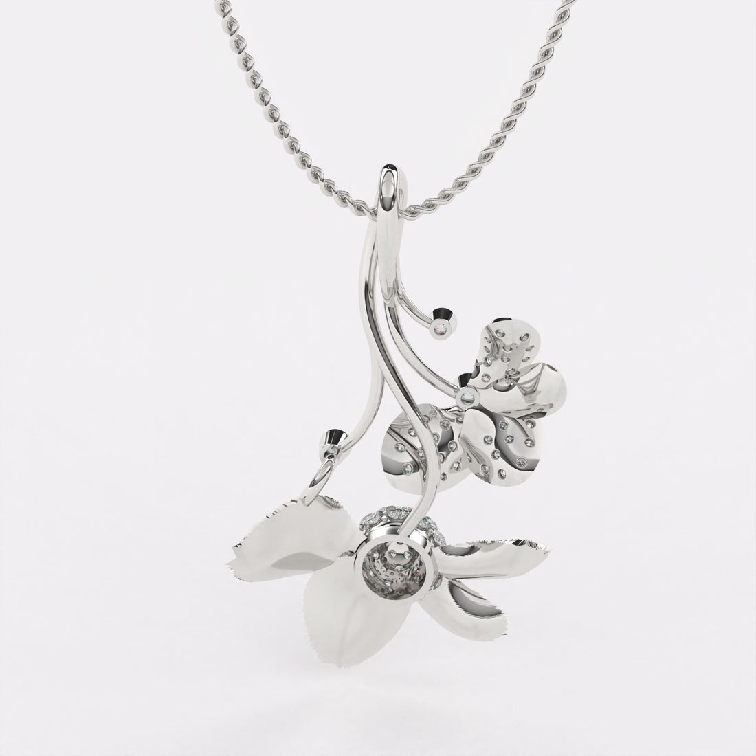 Wildflower Caprice Diamond Pendant In 925 Silver