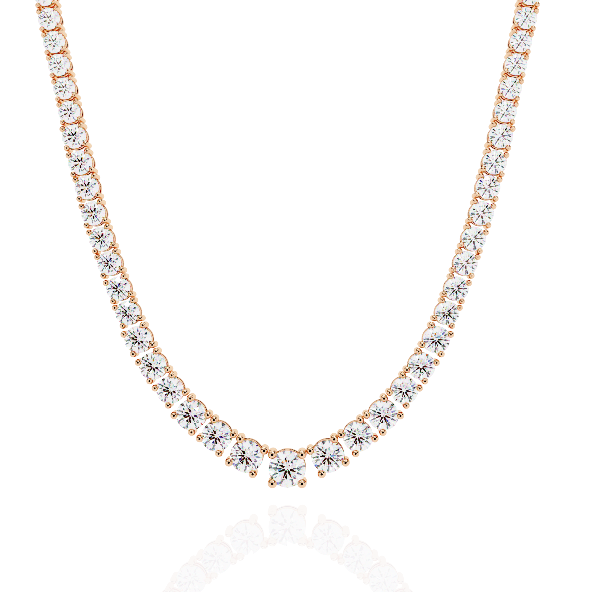 Taper Lab Grown Round Diamond Tennis Chain (18 inch)