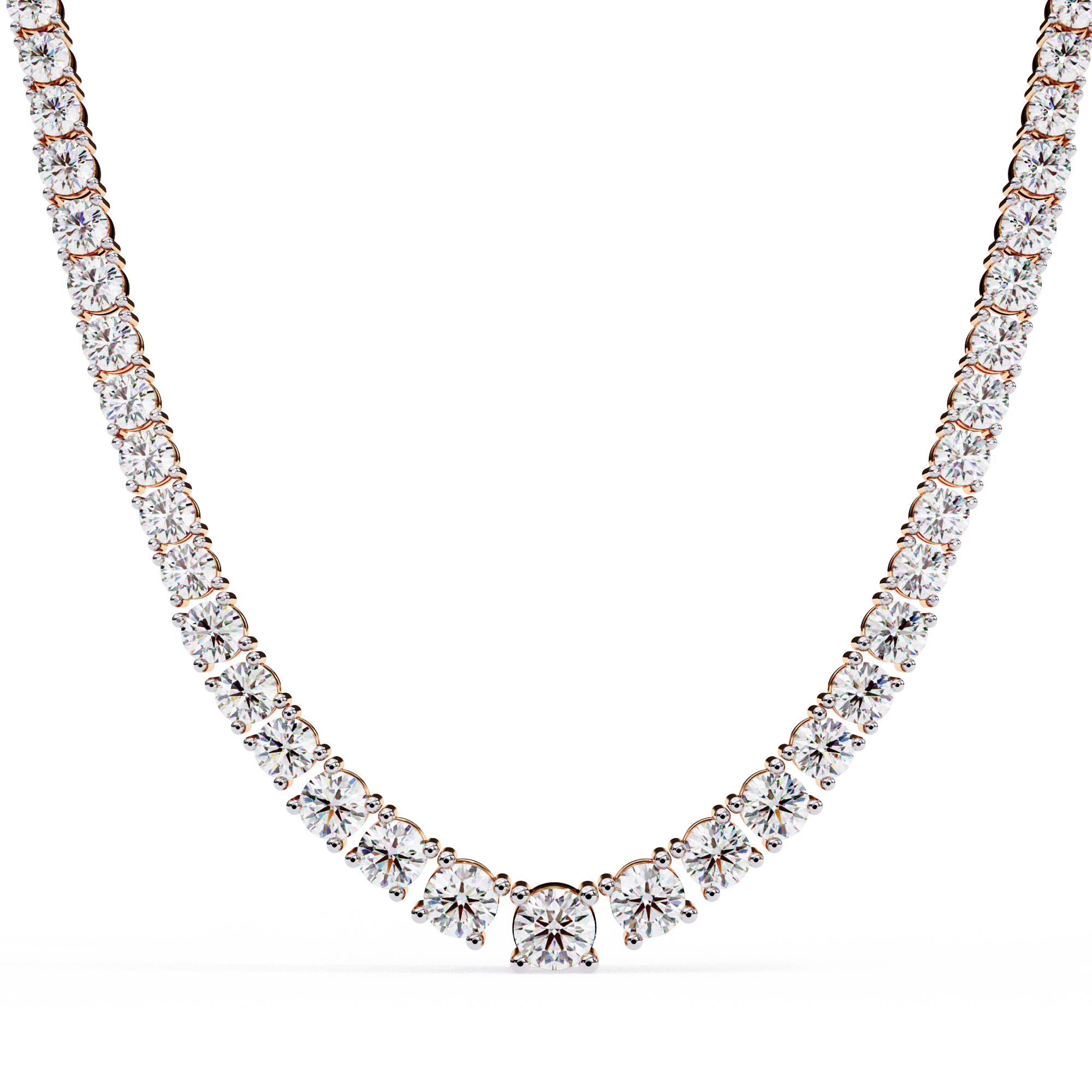 Taper Lab Grown Round Diamond Tennis Chain (18 inch)