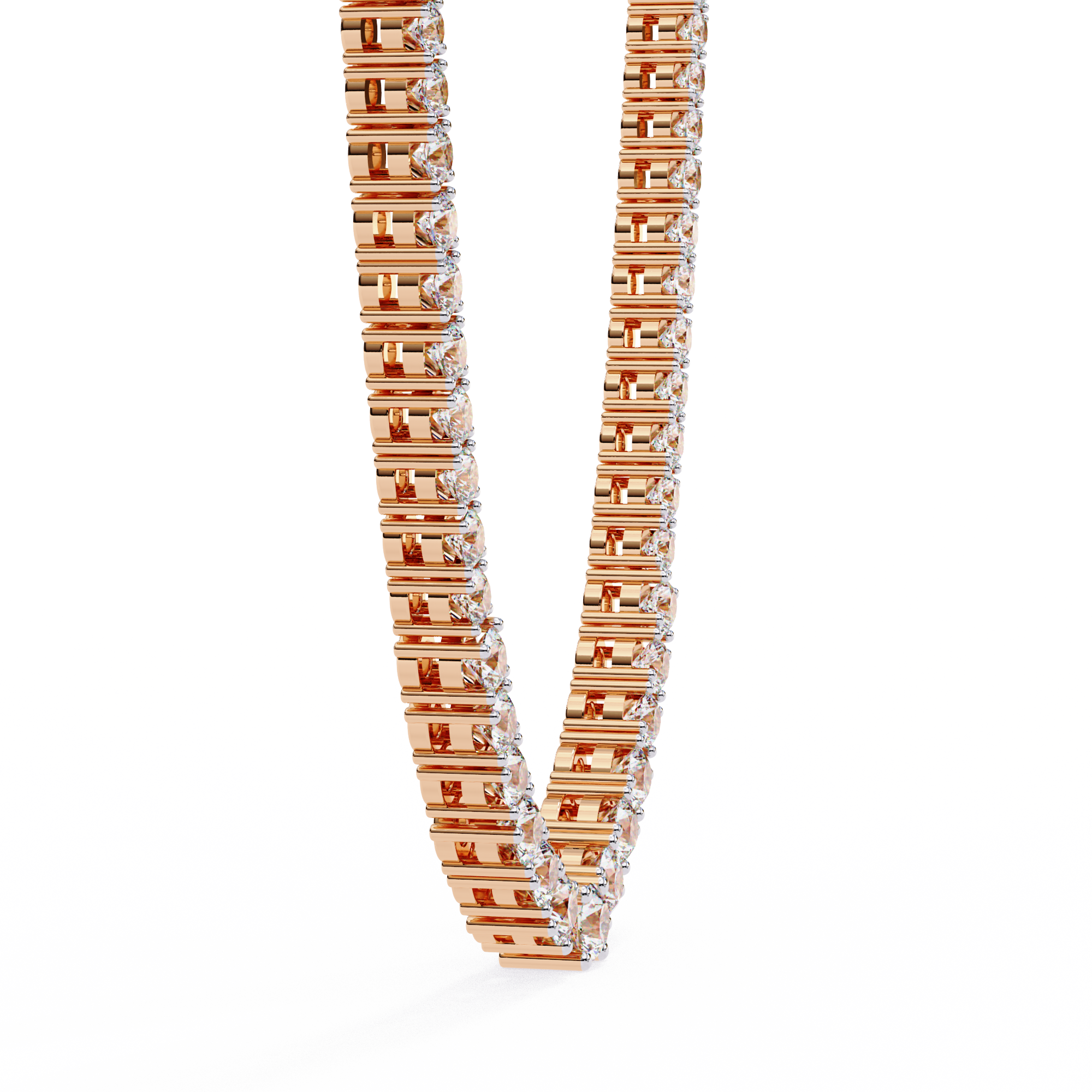 Taper Lab Grown Round Diamond Tennis Chain (18 inch)