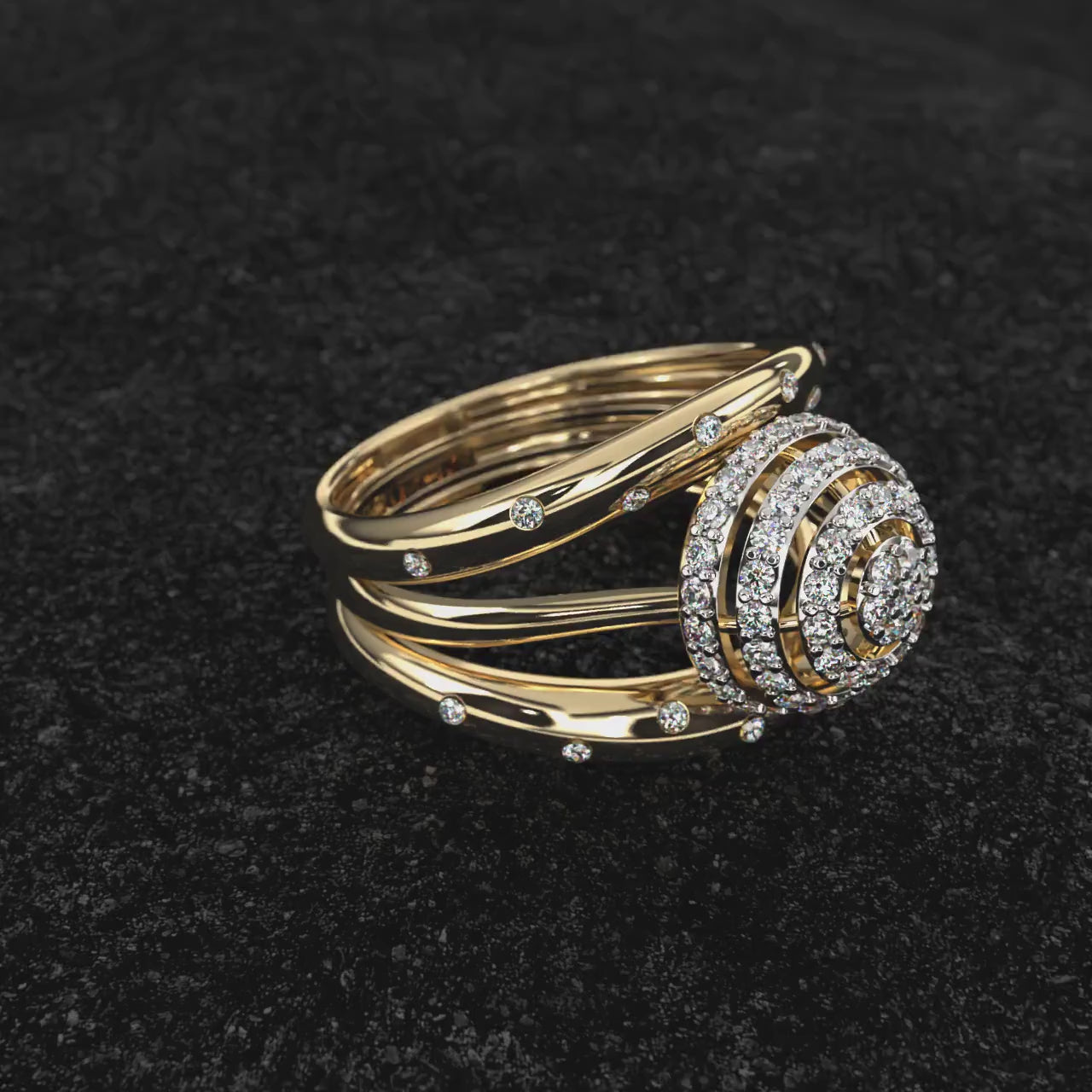 Rising Sun Diamond Ring