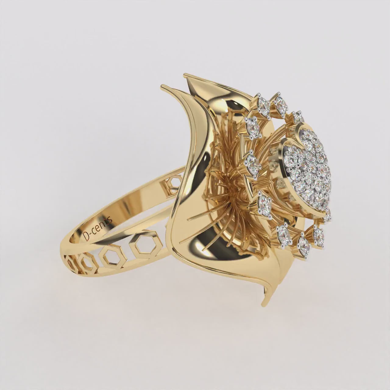 Golden Heart Diamond Ring
