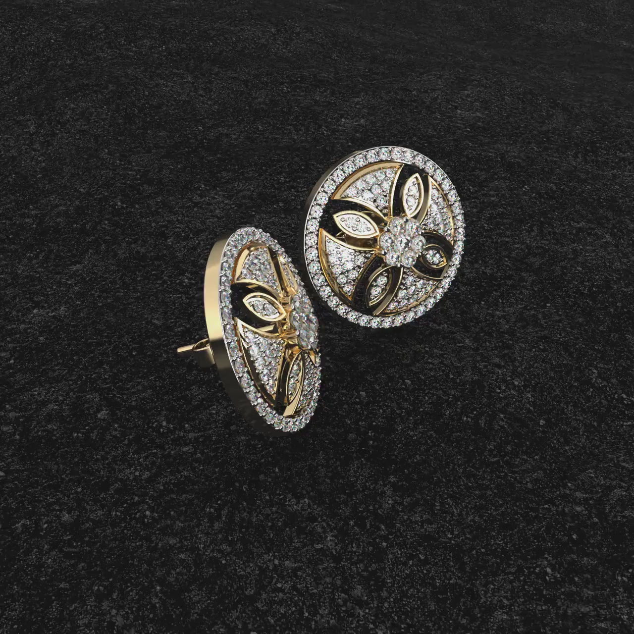 Flare Leaf Diamond Earrings