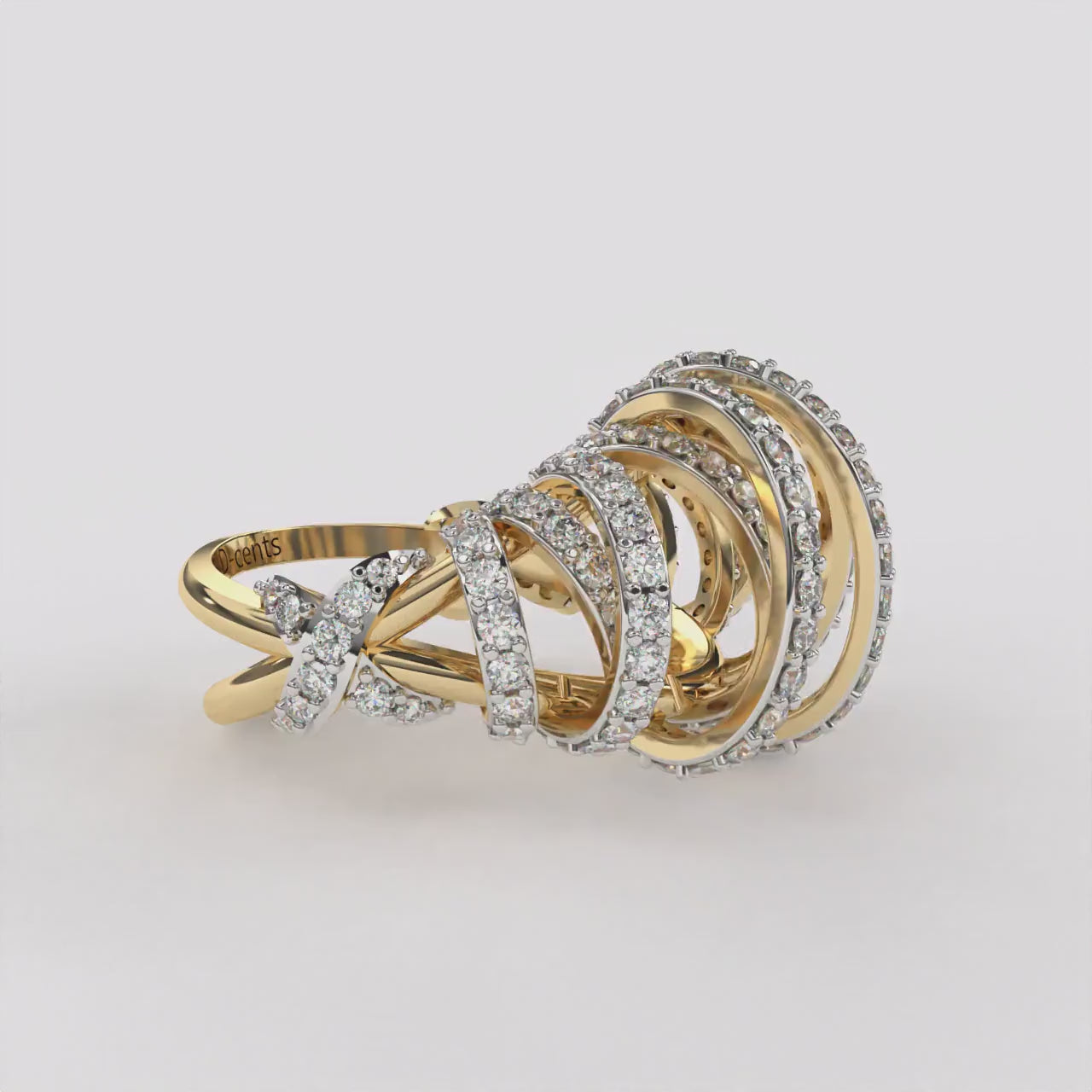 Twinkling Criss-cross Diamond Ring