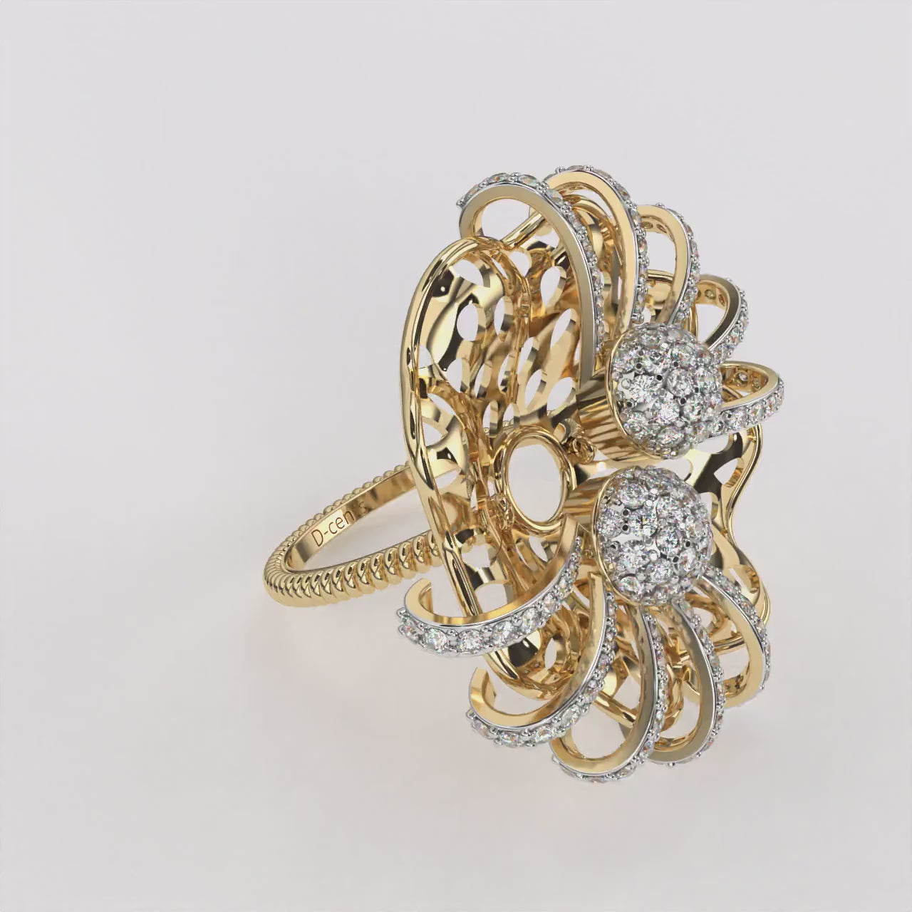 18k Sparkling Gold Diamond Ring