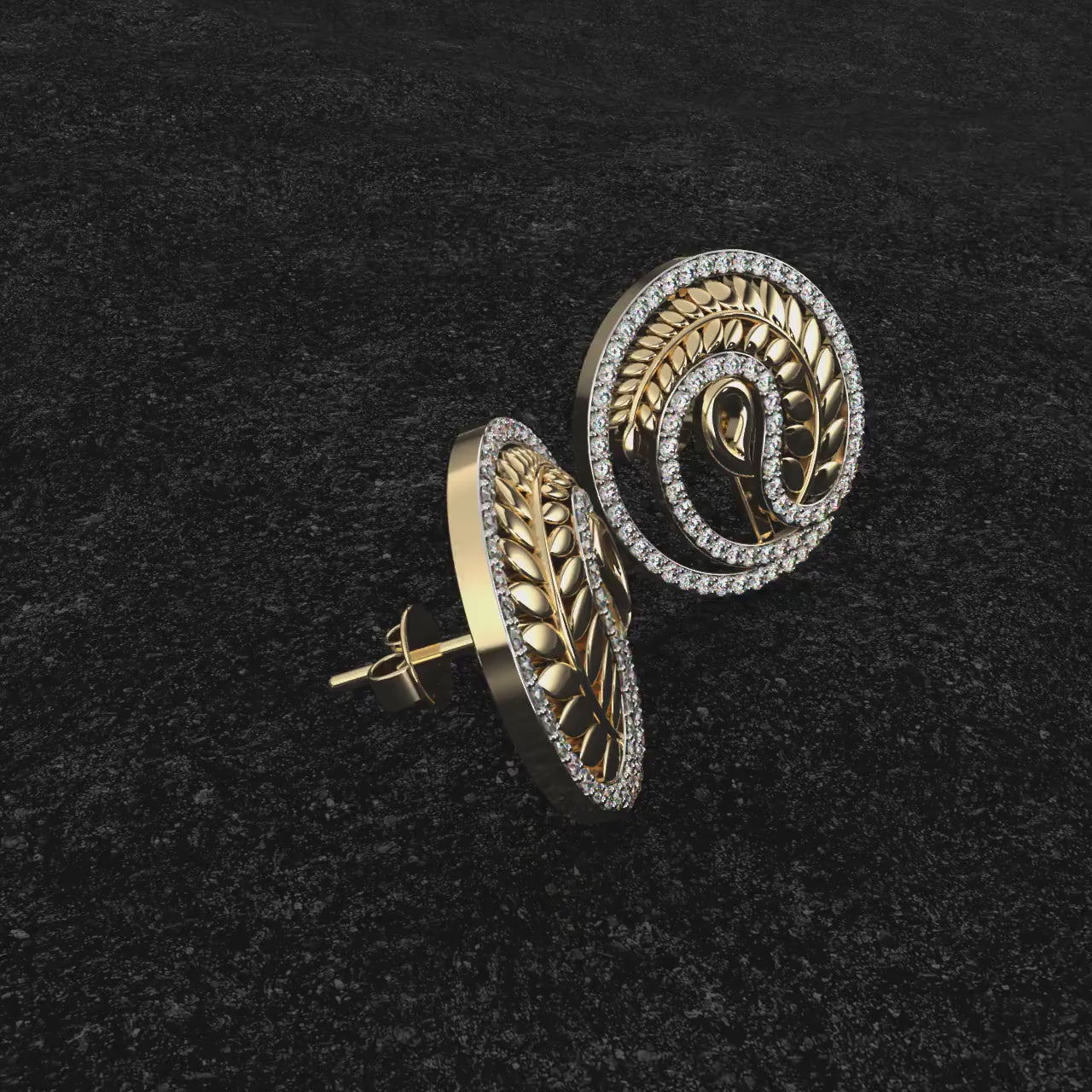 Glorious Floret Diamond Stud Earrings