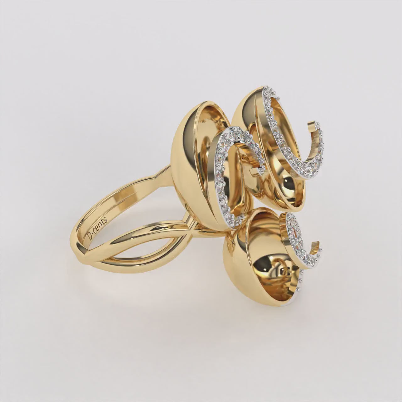 Gold Swirl Diamond Ring