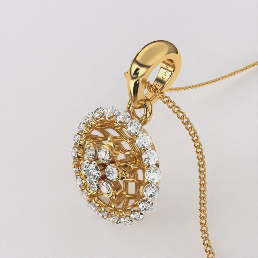 Frosted Halo Diamond Pendant