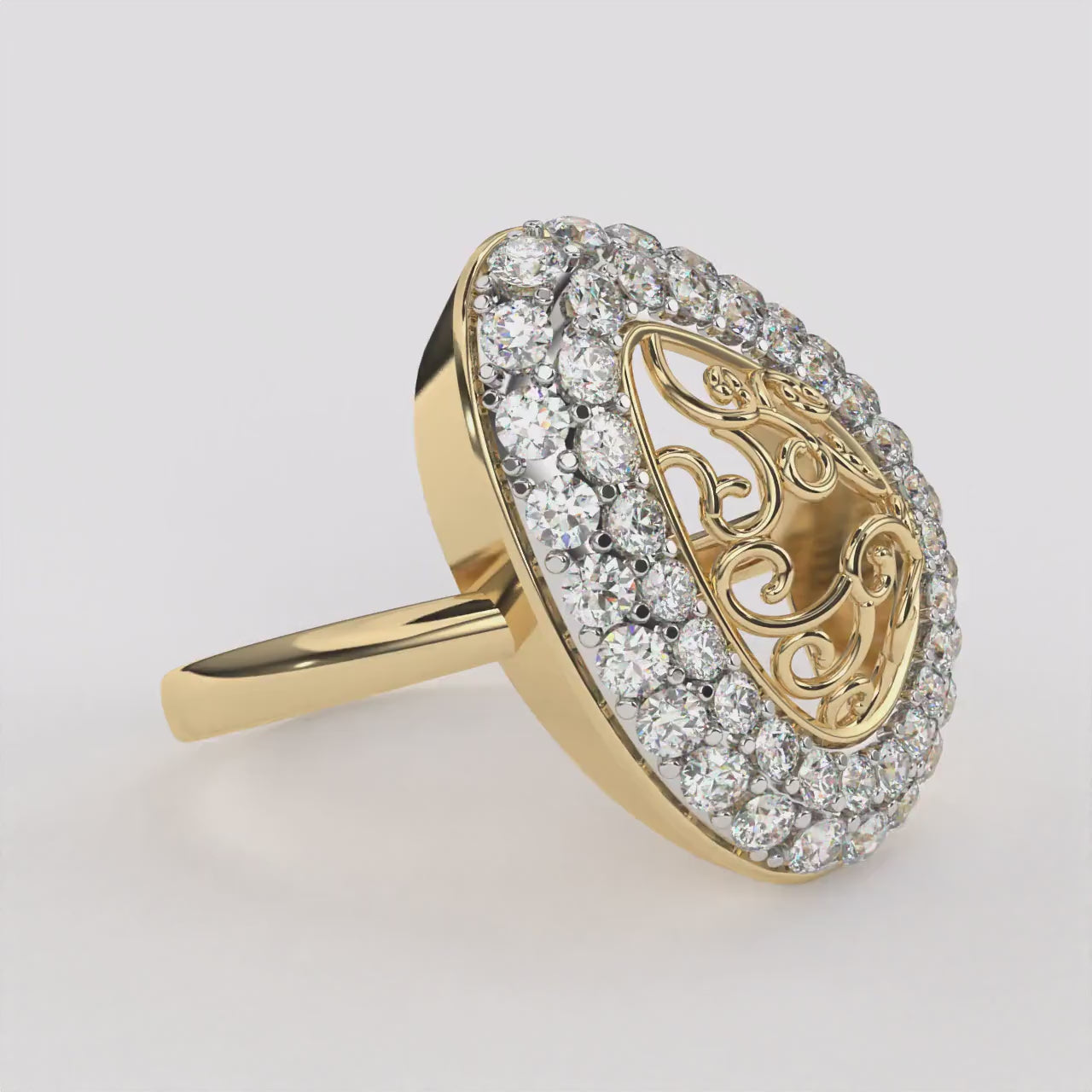 Classic Gold Pear Diamond Ring