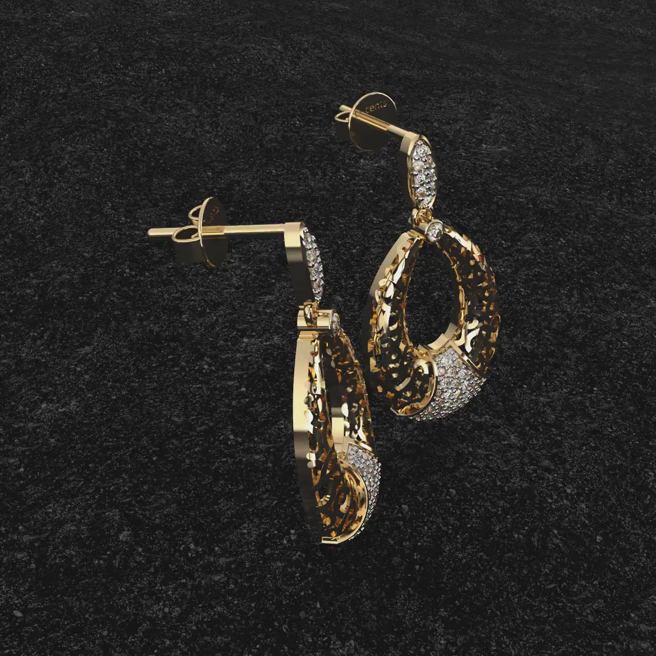 Shimmering Flowerburst Diamond Stud Earrings