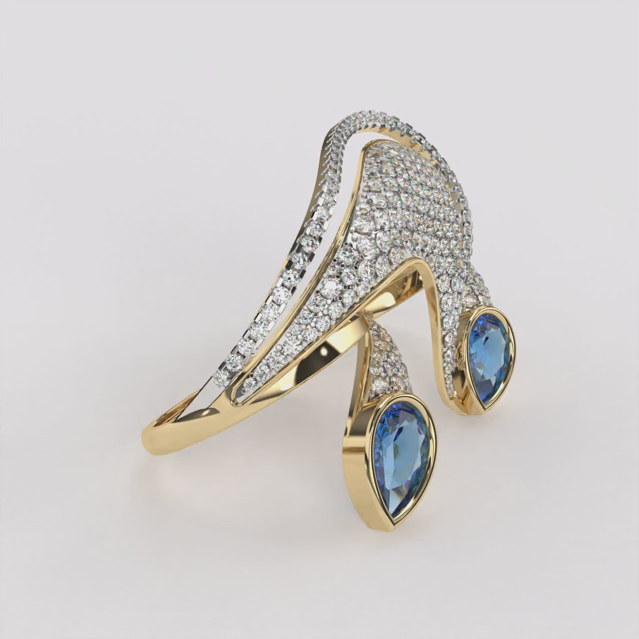 Sparkling Wing Diamond Ring