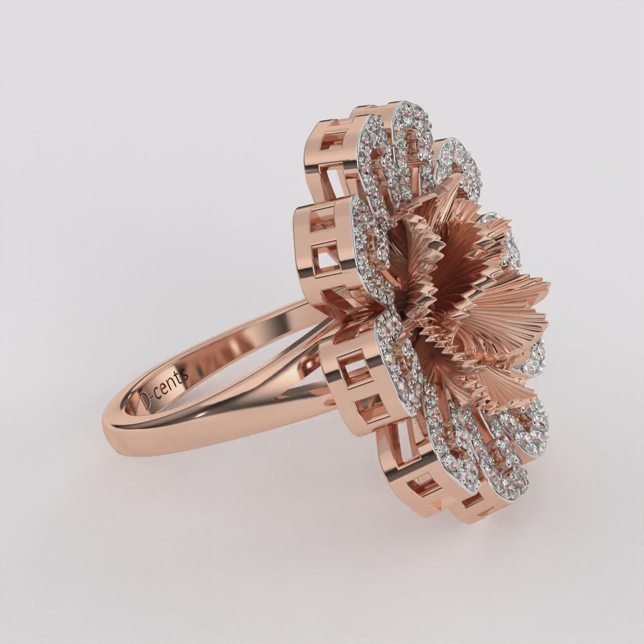 Open Petal diamond ring