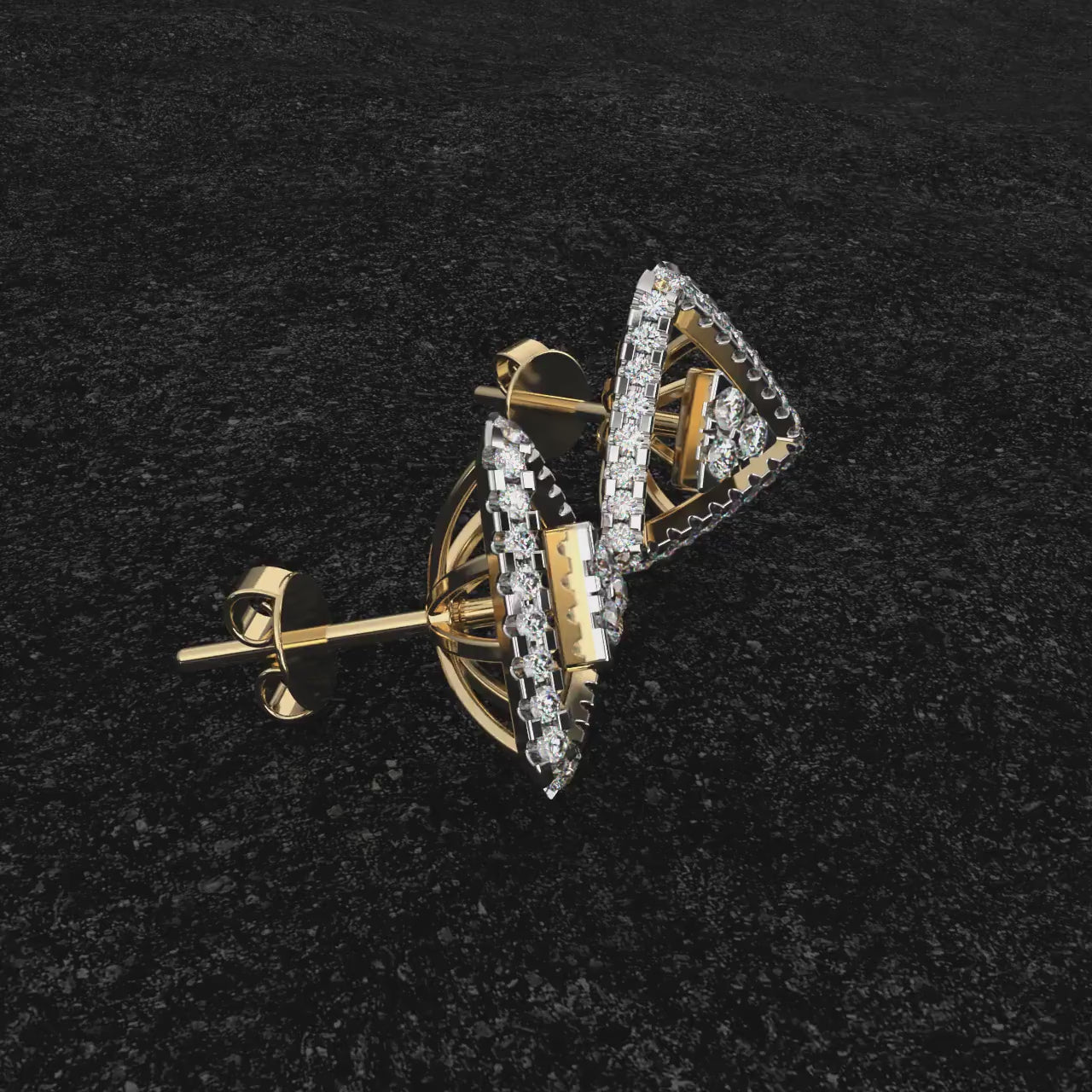 Glaring Tri Diamond Earrings