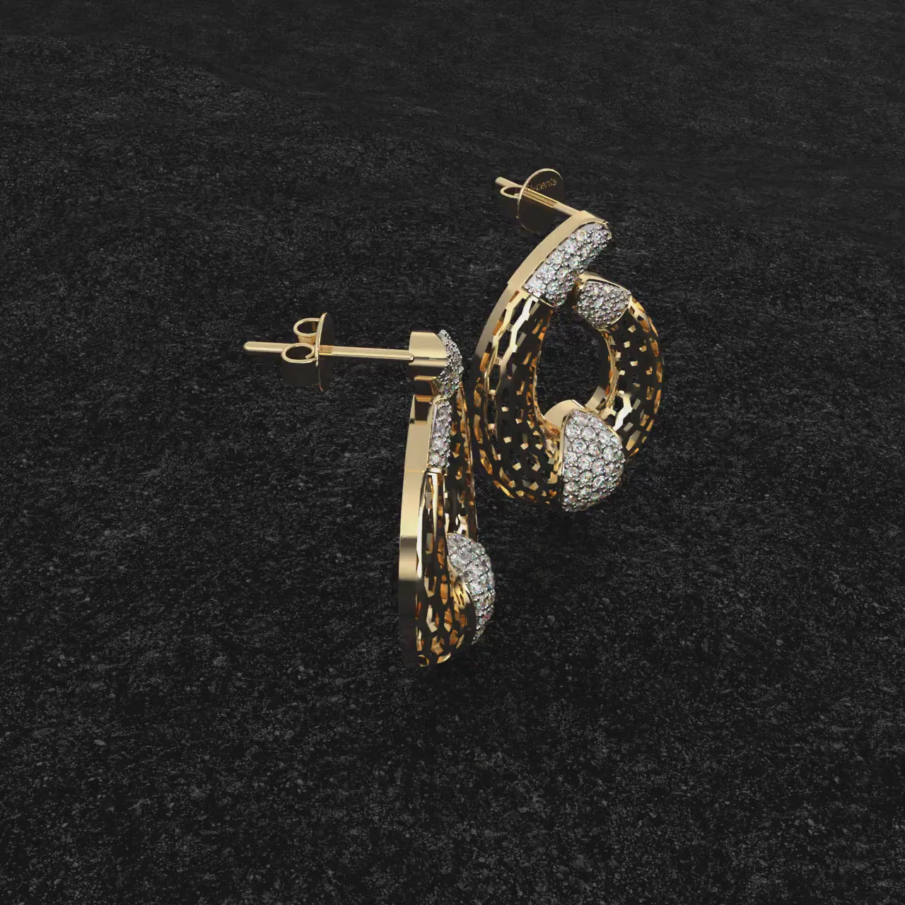 Geometric Glint Diamond Drop Earrings