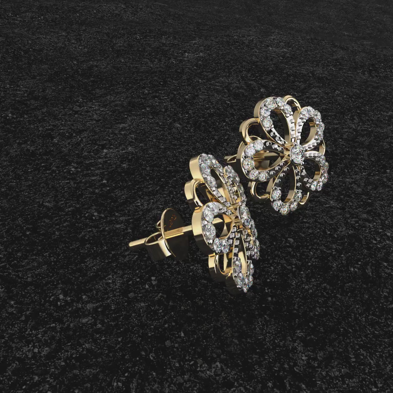 Lab Grown Bloom Diamond Stud Earrings