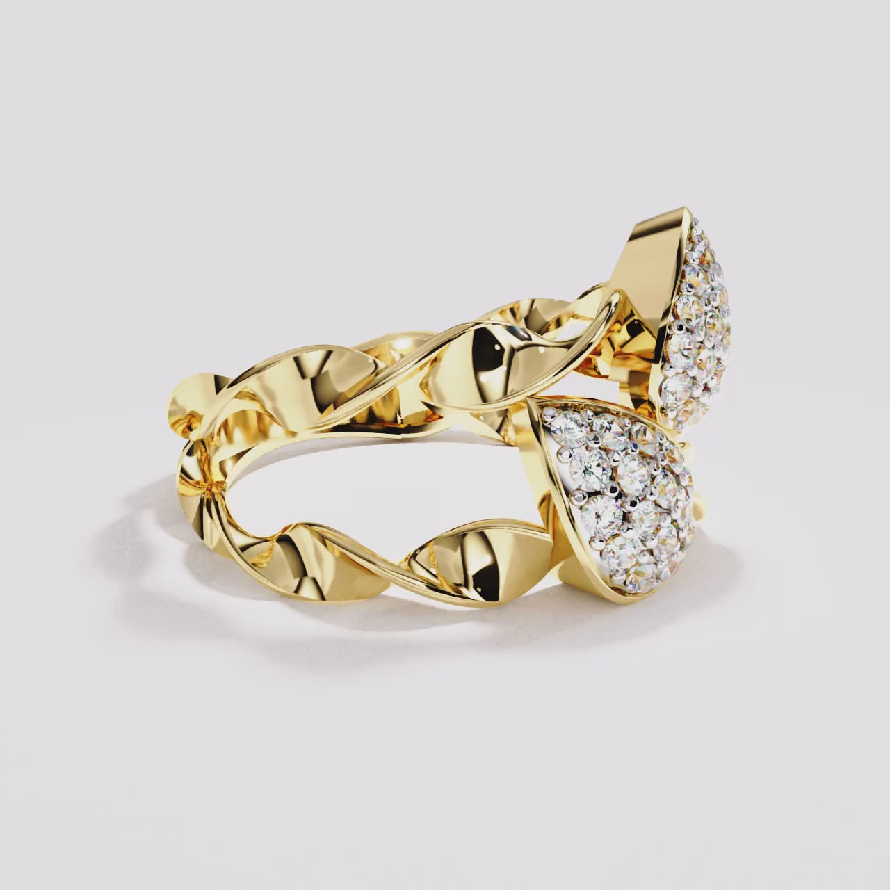 Double Drops Diamond Ring