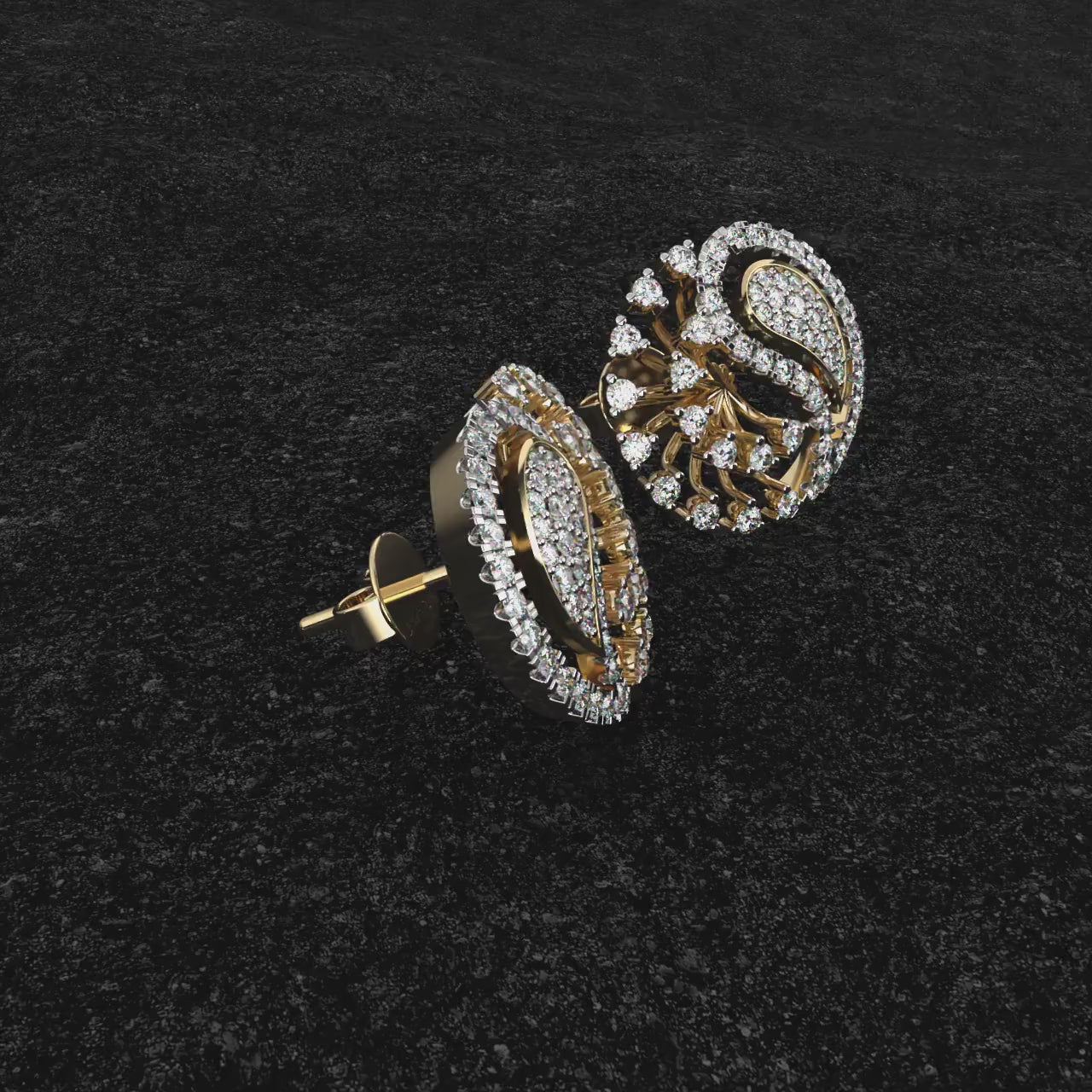 Root Diamond Stud Earrings