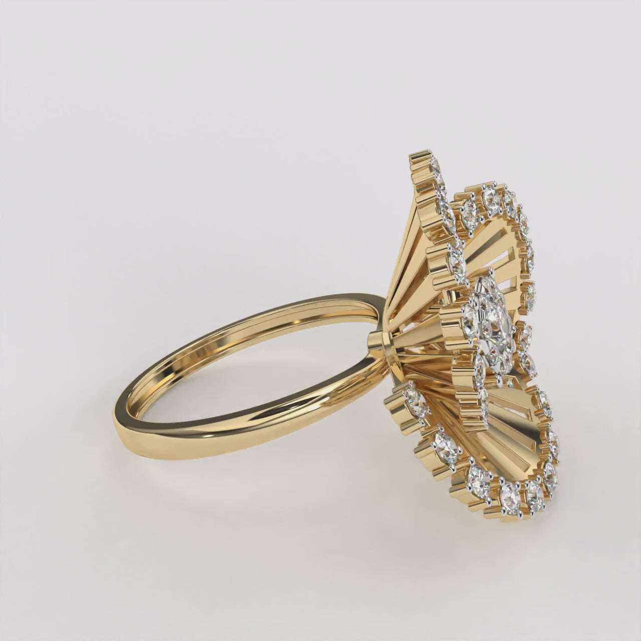 Sparkling Diamond Cocktail Ring