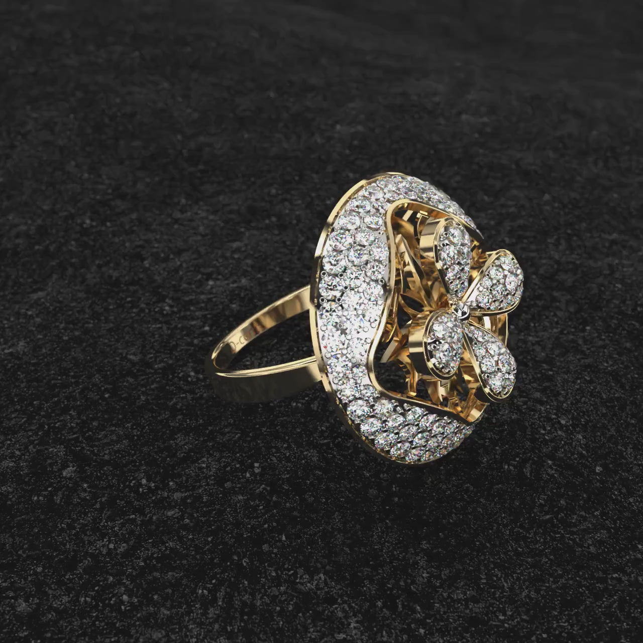 Arranged Petals Diamond Ring
