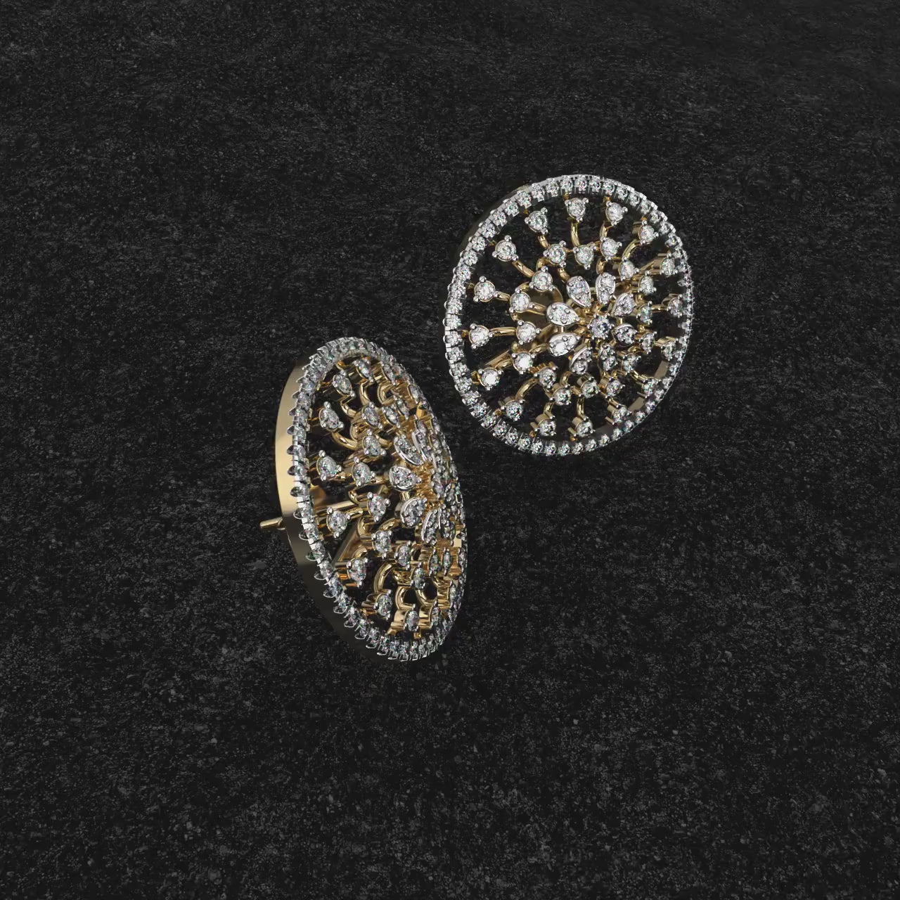 Subtle Elaborate Diamond Earrings