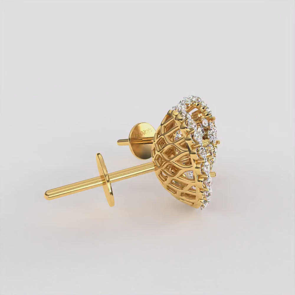 Ember Glow Diamond Stud Earrings