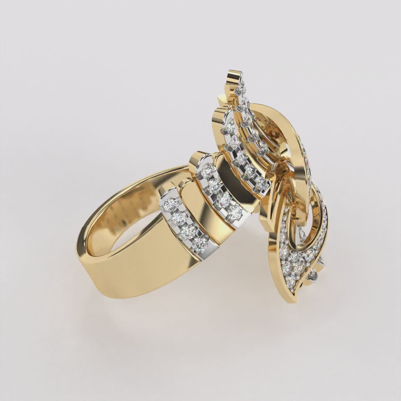 Crossed Currents Diamond Ring