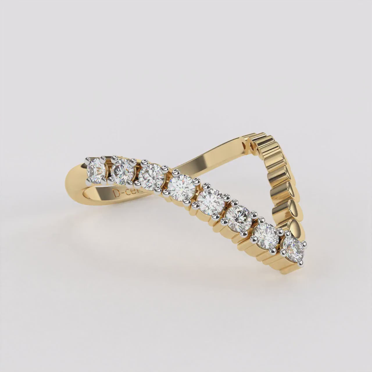 V shaped diamond ring