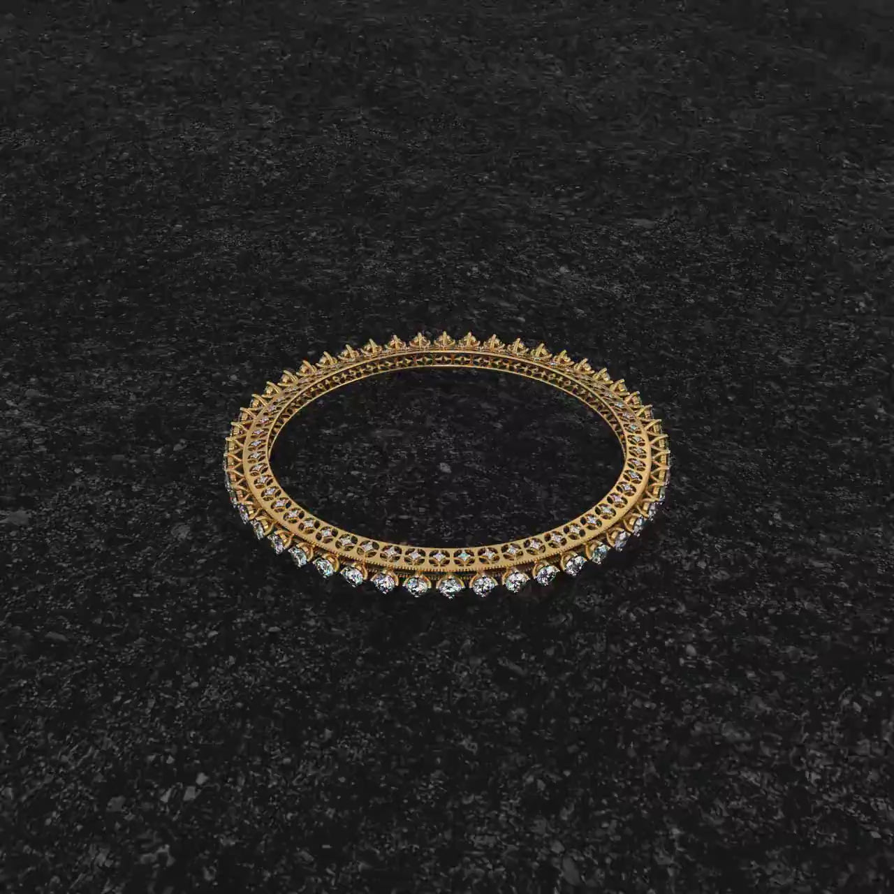 Classic 18k Gold Diamond Bangles