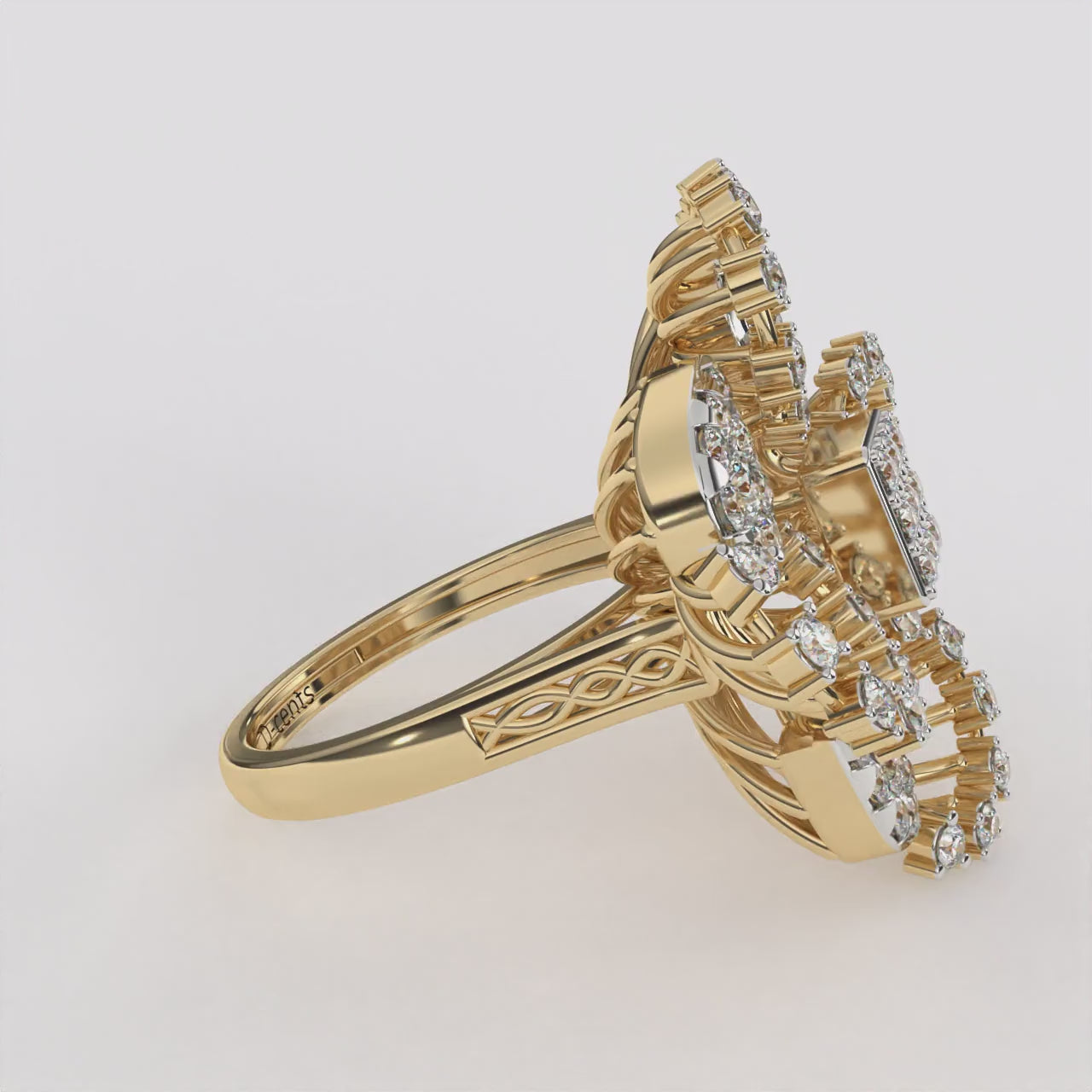 Unique Wide Cocktail Diamond Ring