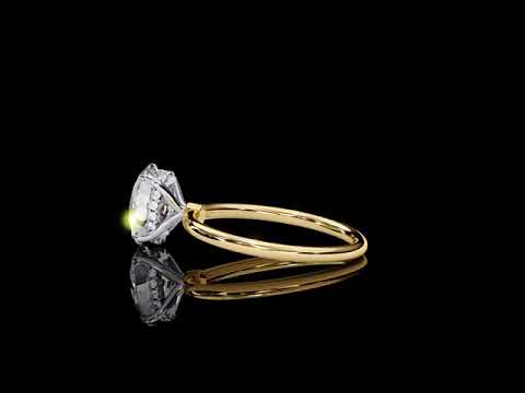 Oval Solitaire Halo Lab Grown Ring