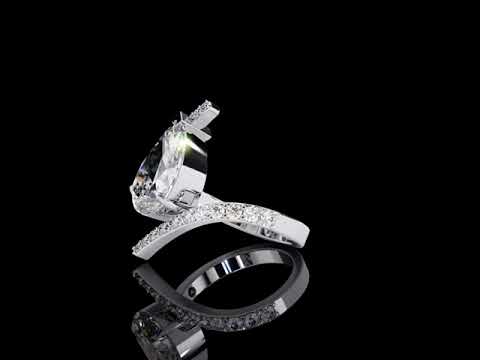 Elegant Wave Solitaire Diamond Ring