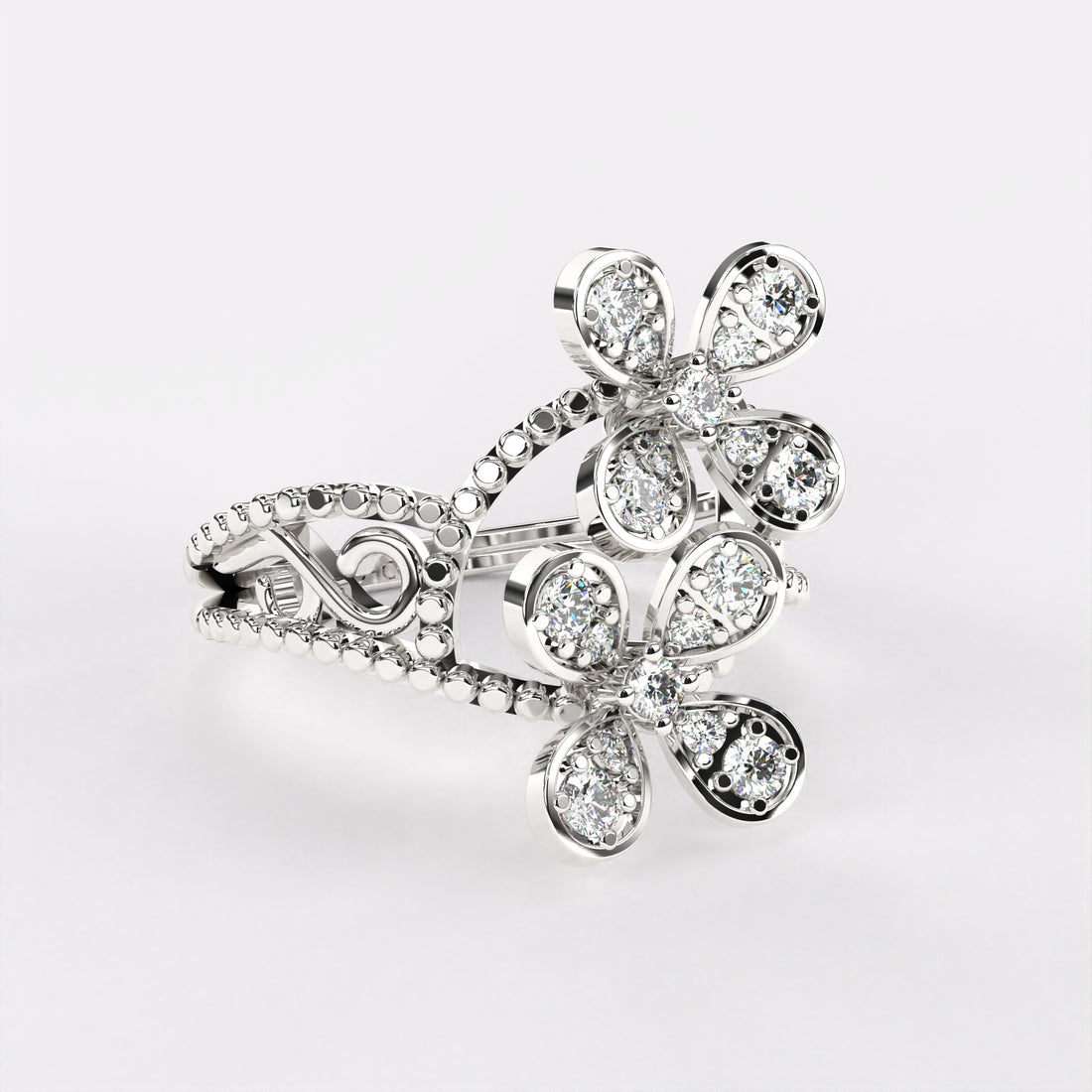 Twin Floret Diamond ring