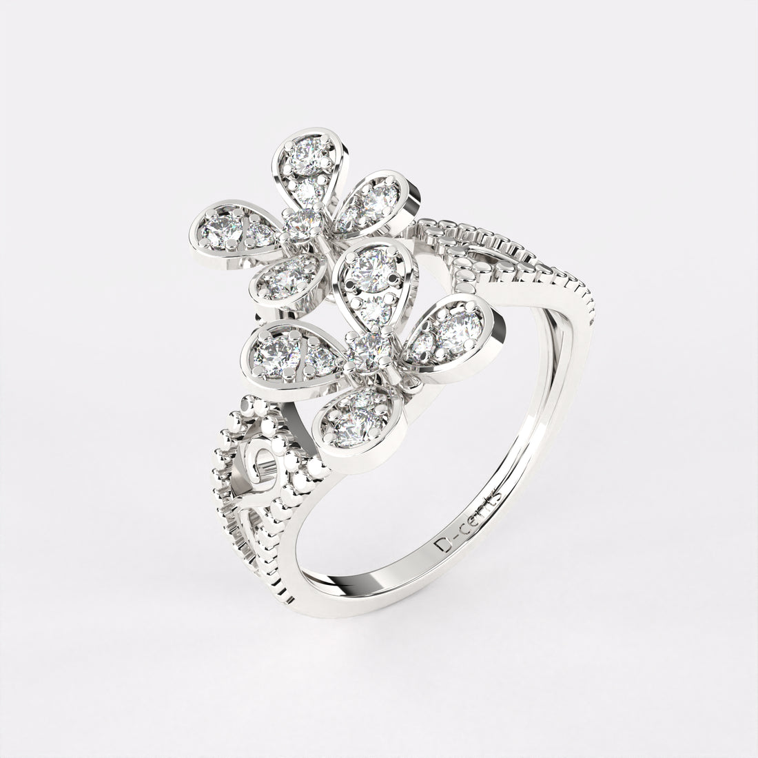 Twin Floret Diamond ring