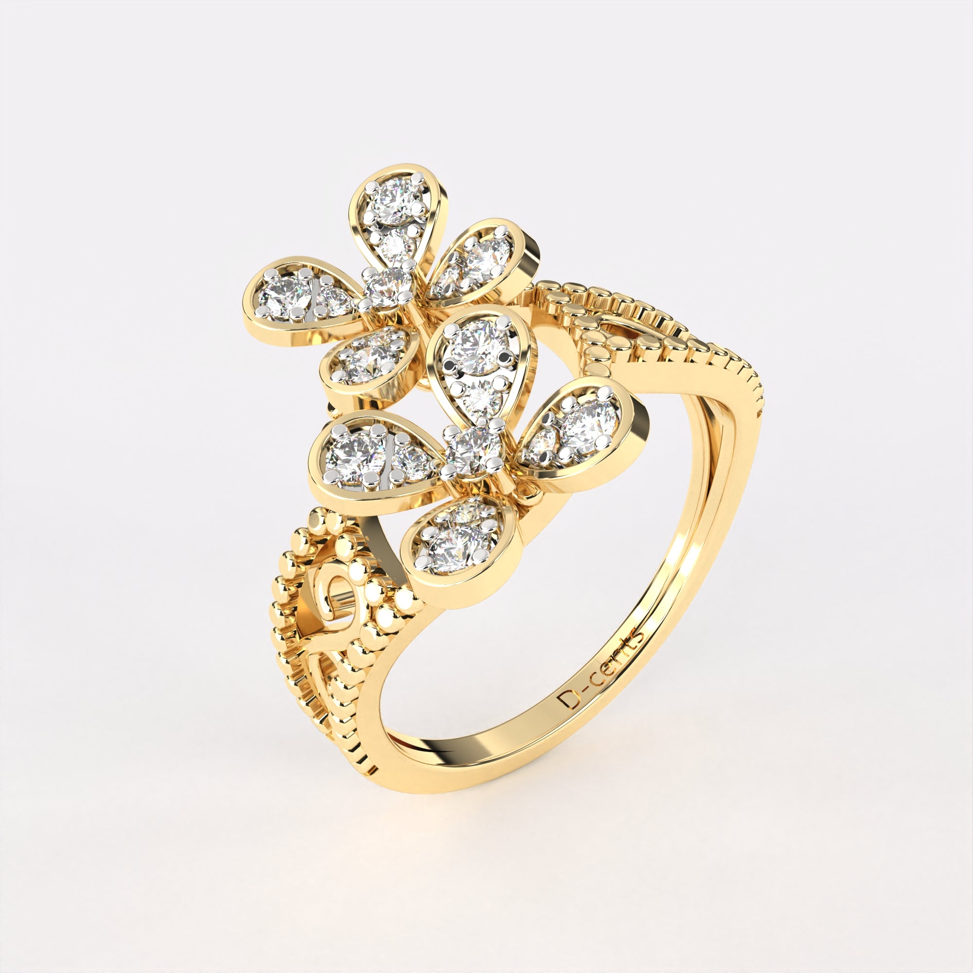 Twin Floret Diamond ring